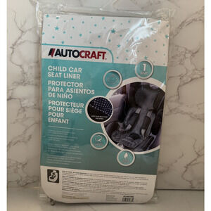 Autocraft Child Car Seat Liner Protector Gray White Stars NEW